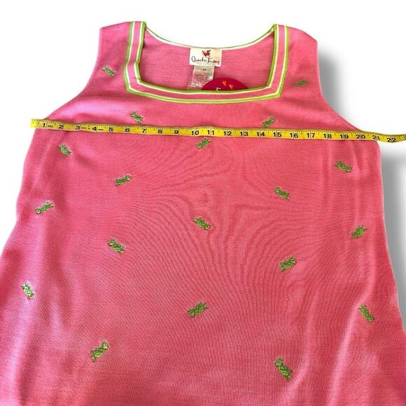 Quacker Factory Silk Blend Grasshopper Print Pink Sleeveless Top NWT Med - Picture 8 of 8